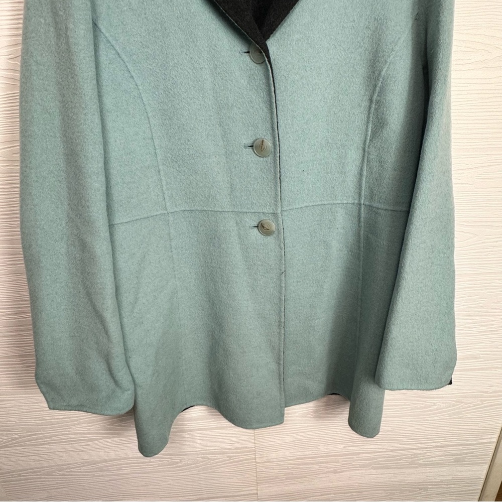 Sigrid Olsen reversible gray blue wool angora jacket coat - Picture 5 of 10
